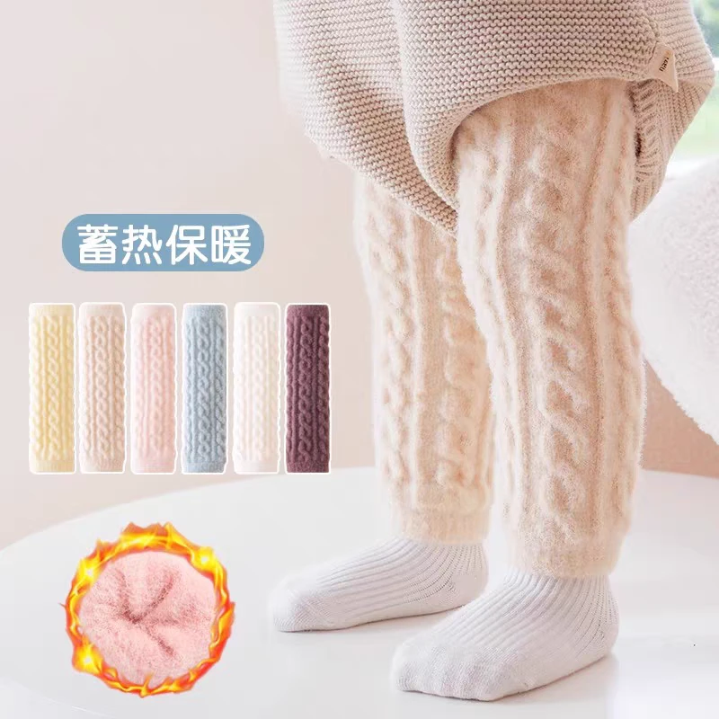 宝宝护腿袜套婴儿长护膝不勒腿秋冬季加绒加厚0到1到3岁宝宝袜套