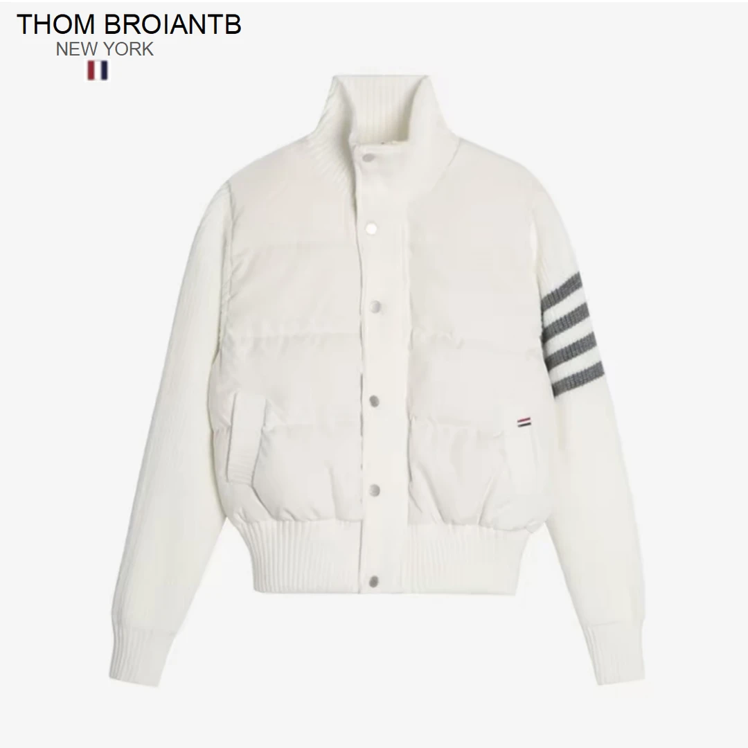 THOM BROIANTB【官方正品】TB立领四条杠拼接针织羽绒服