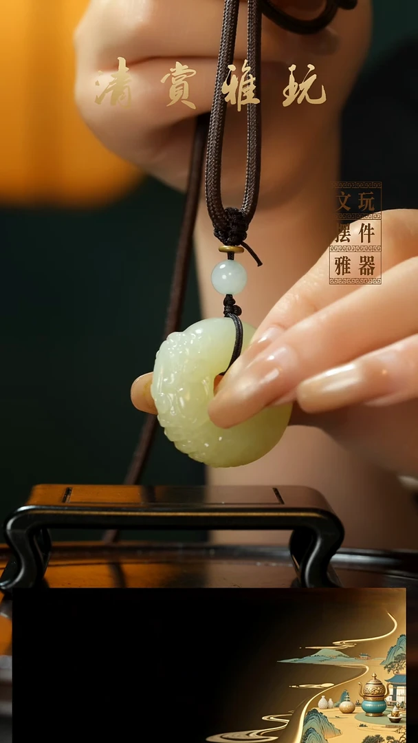 玉《貔貅平安扣》手把件摆件