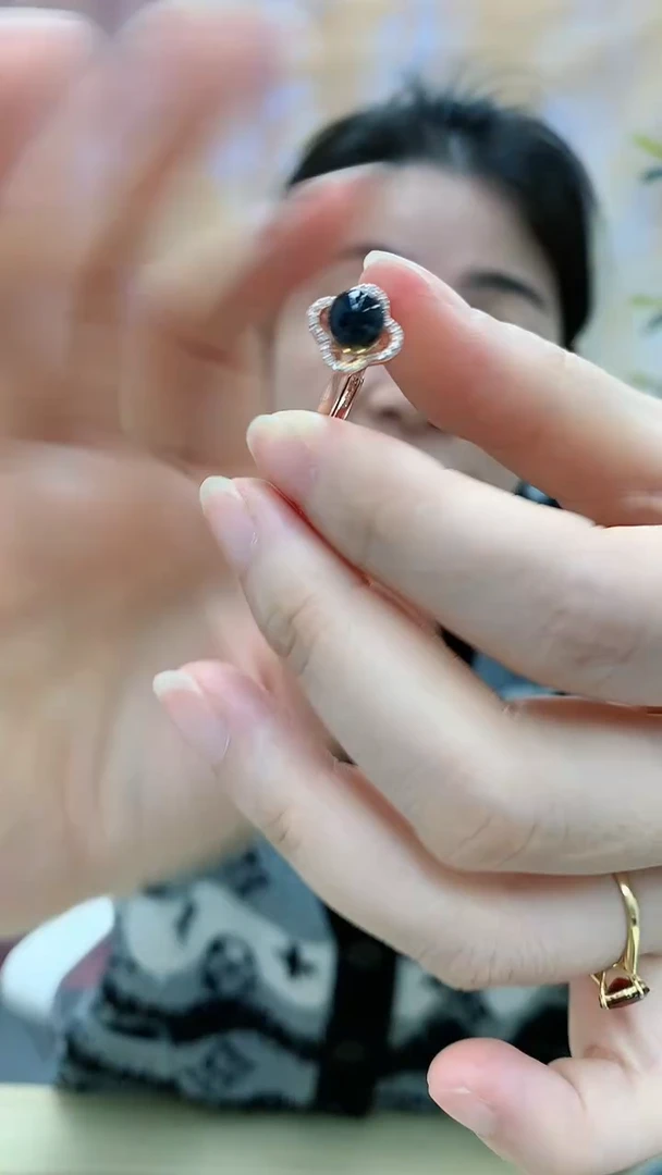 【闪购商品】蓝珀戒指银S925镶嵌dd@@蓝珀戒指S59-6