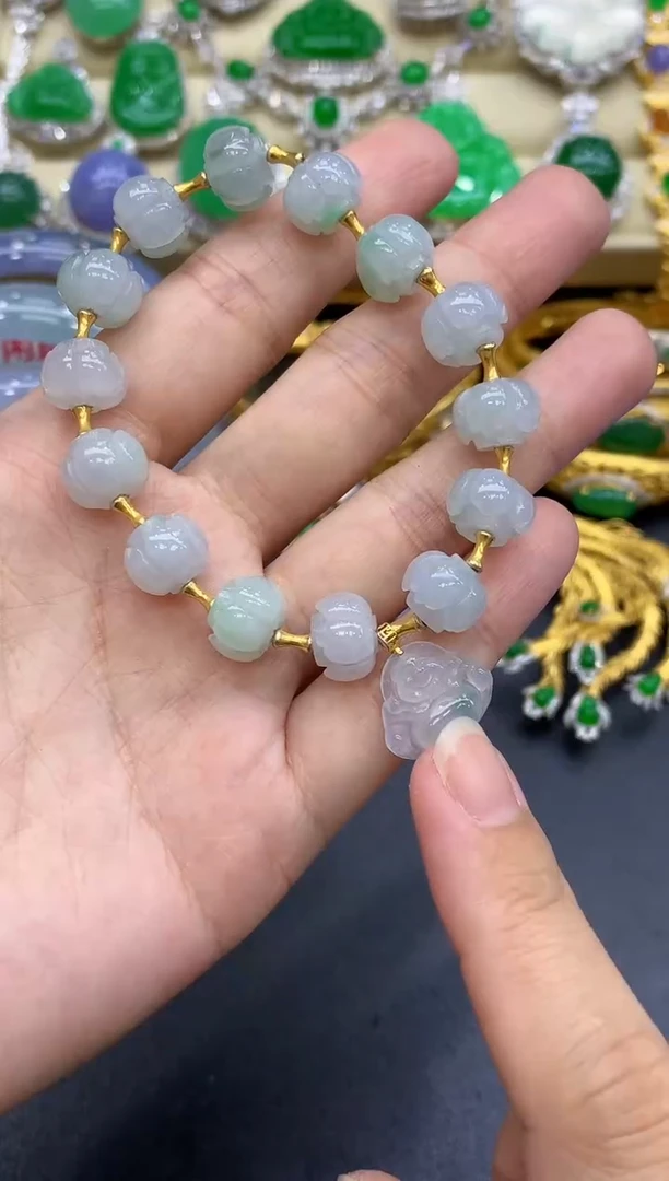 18K金镶嵌手链翡翠81-中国好珍宝