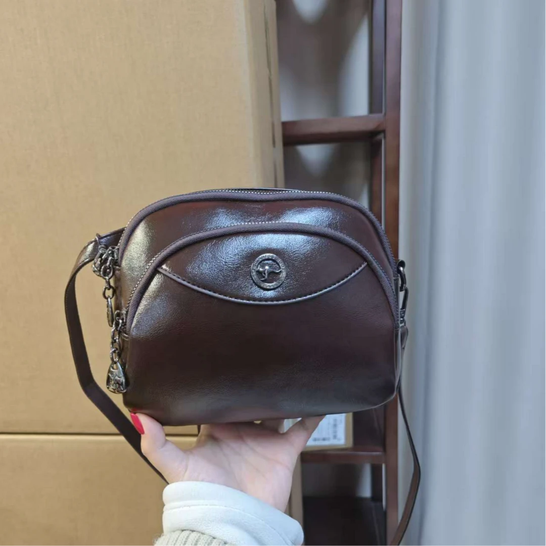 【JR】底长25高18厚度14时尚通勤新款单肩包斜挎包女8832棕色