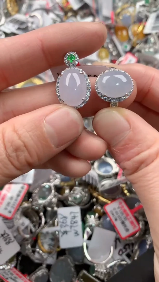 银S925镶嵌戒指翡翠222   1