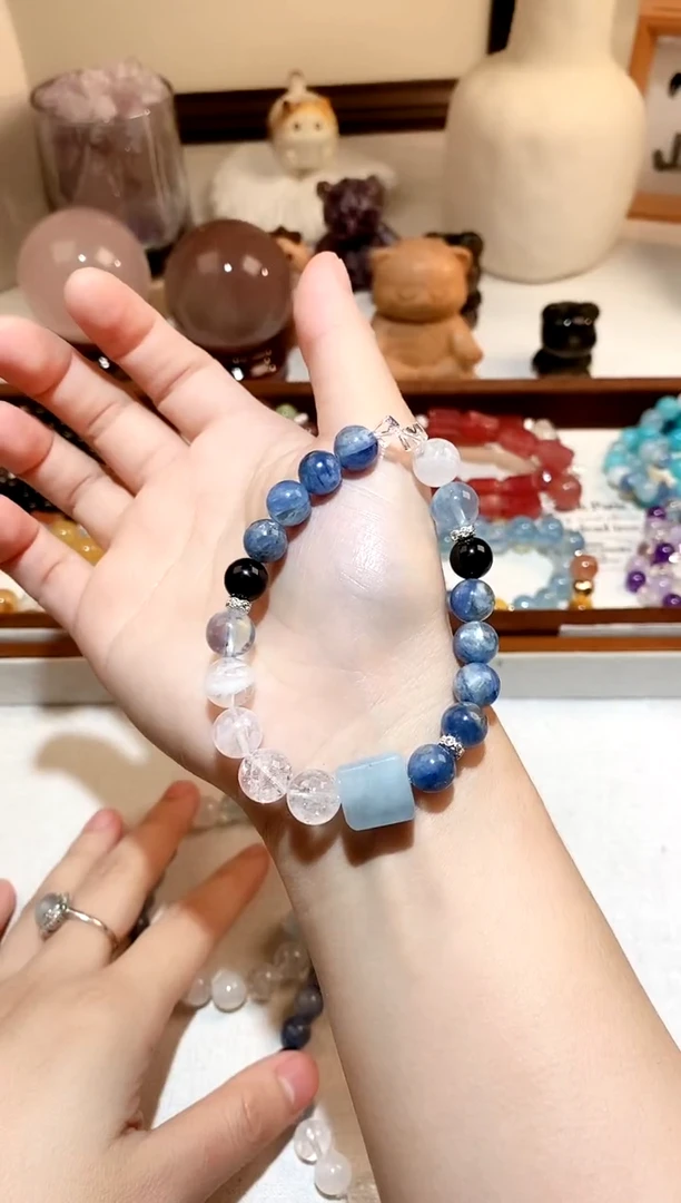 未镶嵌手链海蓝宝石海蓝宝方糖diy手串 多样性发一