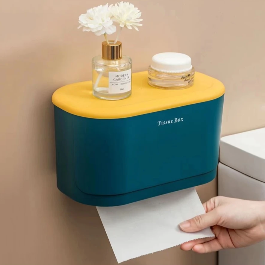 置物架卫生间纸巾盒免打孔卫生纸抽纸盒壁挂式厕纸盒