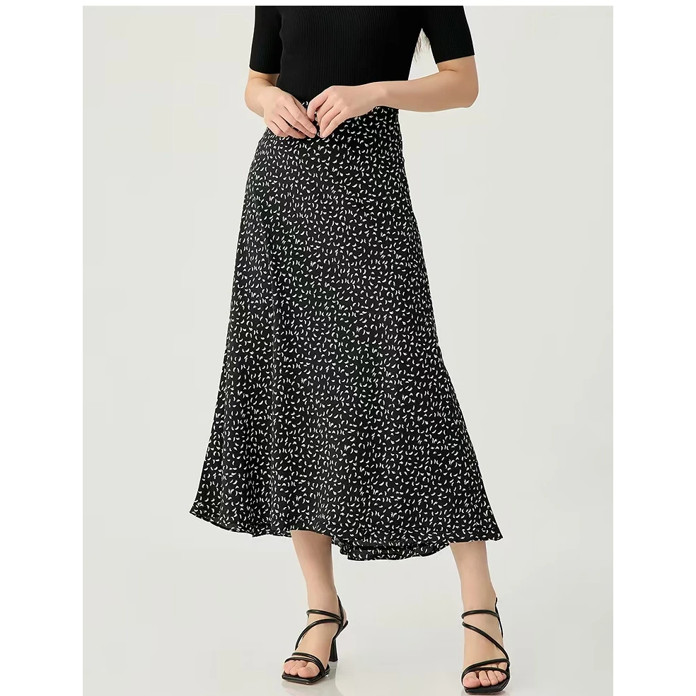 GIRDEAR/哥弟120003哥弟新款简约百搭气质高腰显瘦复古印花半身裙