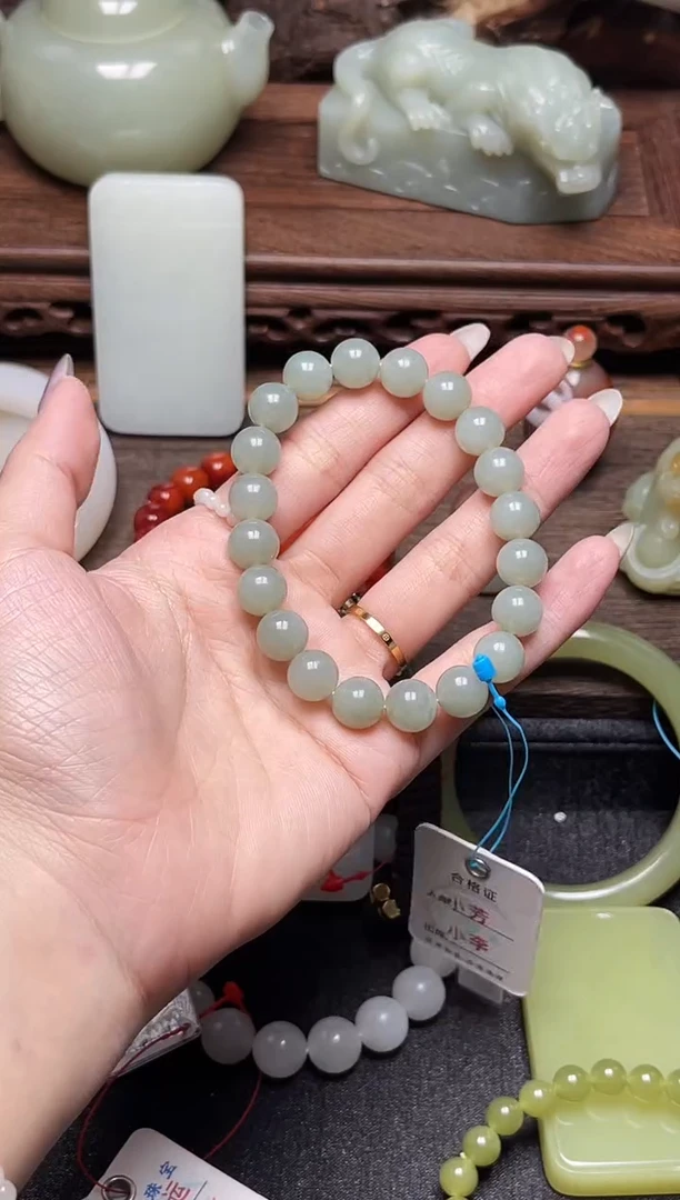 手串未镶嵌和田玉卡10吐拉牧场 圆珠9009410