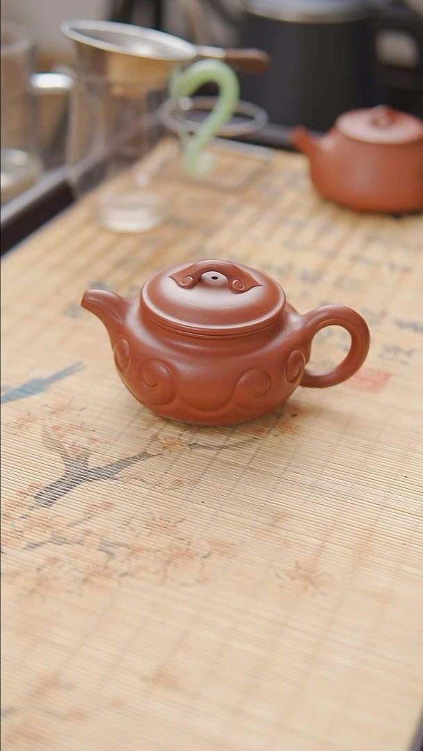 茶壶紫砂朱泥  半手工   YJY 如意仿古壶   200cc