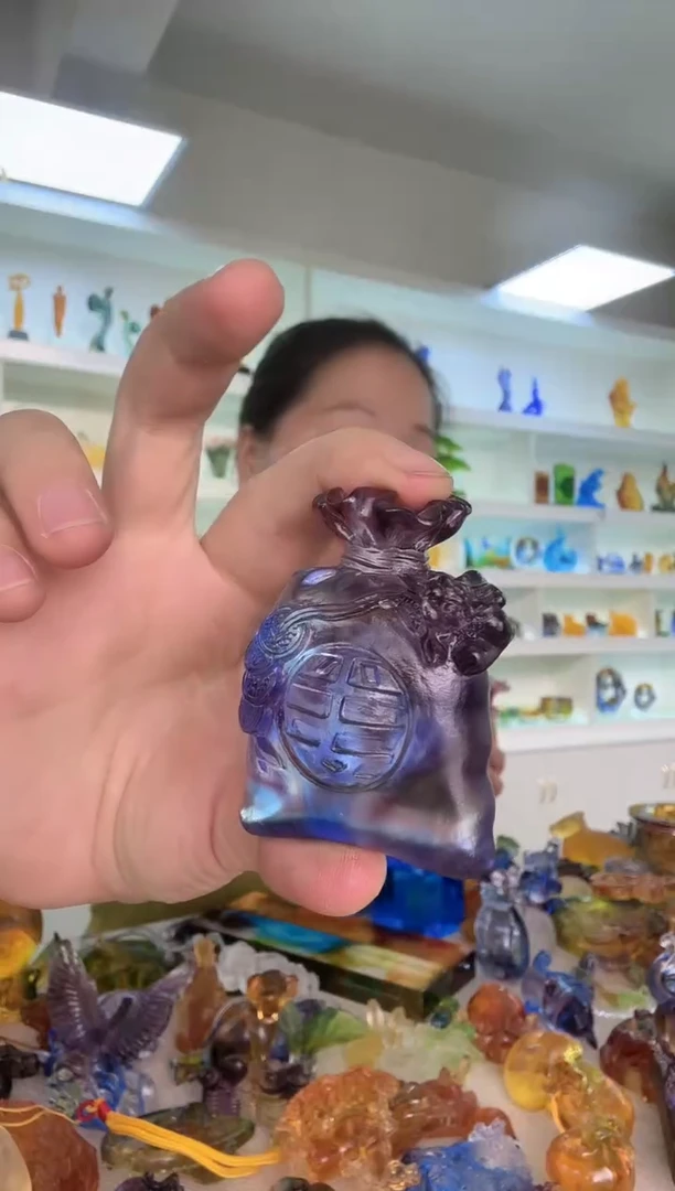 手工艺品琉璃钱袋子两个