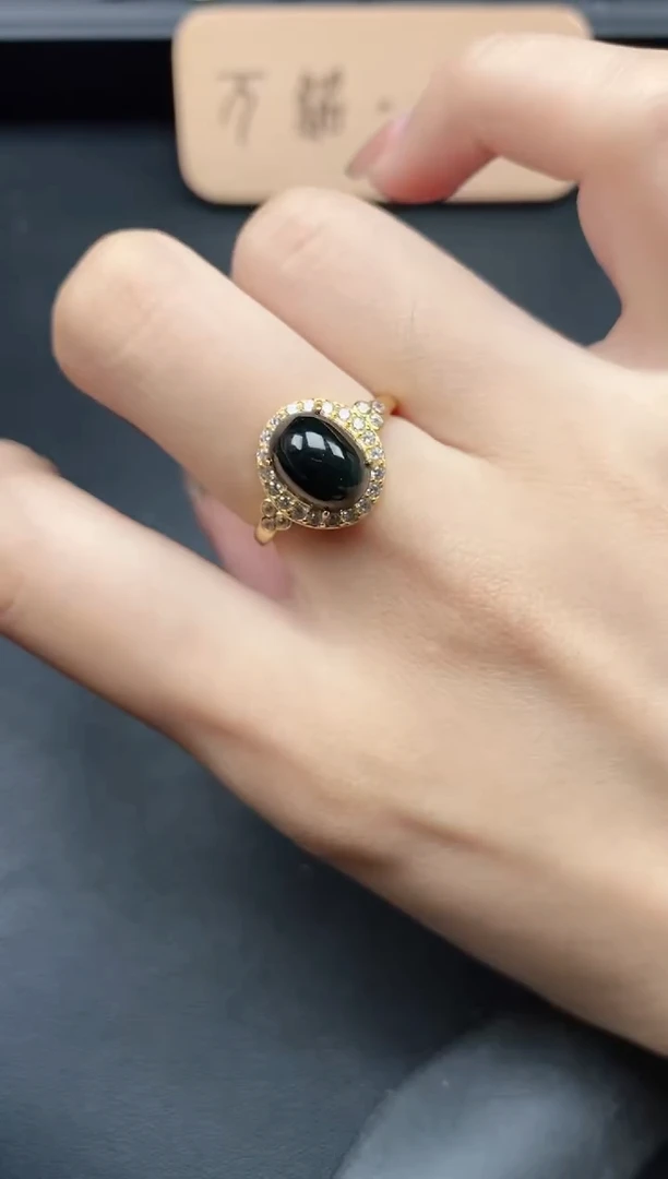 翡翠戒指银S925镶嵌51151