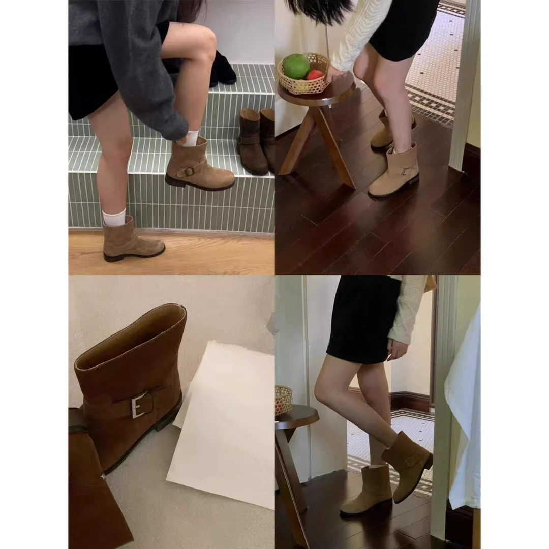 L-2905#『Ms同款！』极简韩系~经典不过时的复古短靴！