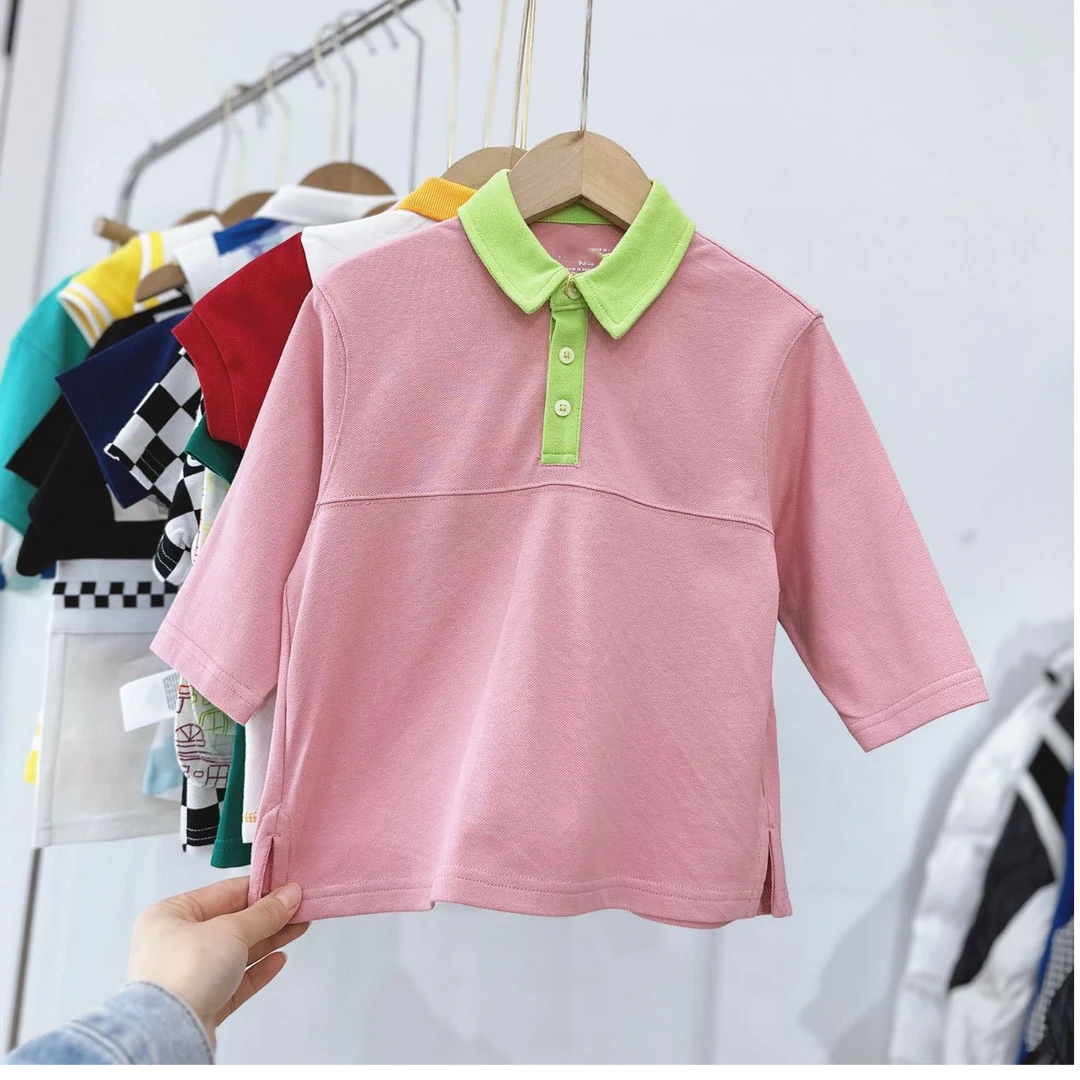60912高端专享春款儿童Polo衫粉红色