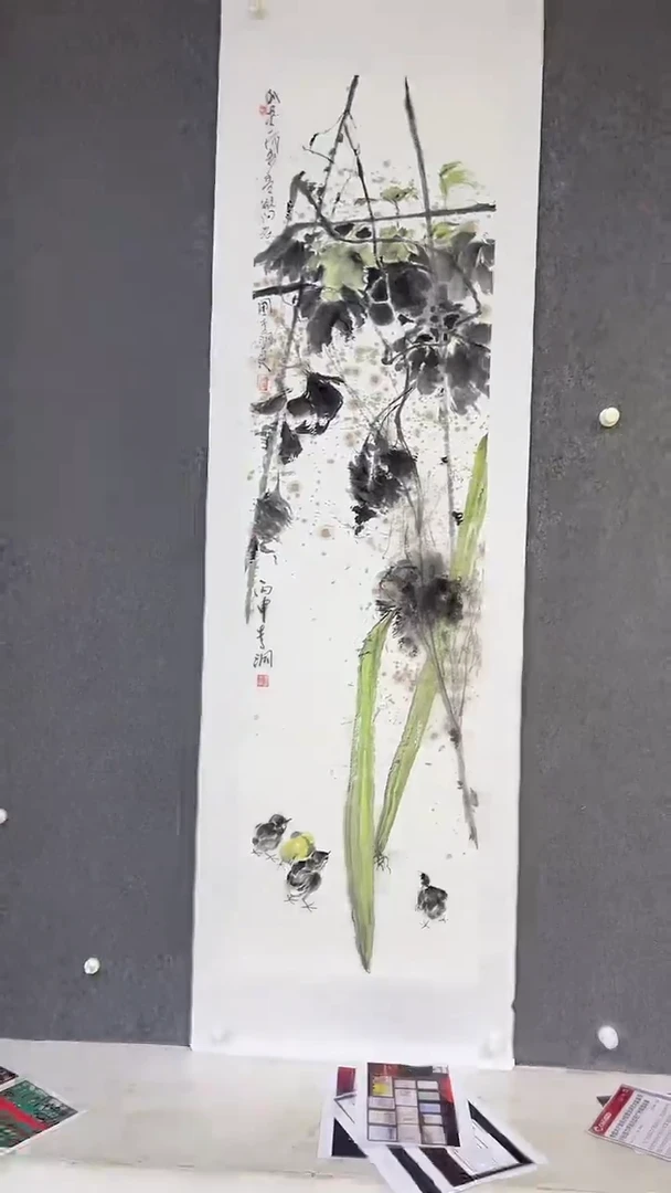 国画李纲-8平尺-花鸟国画-金