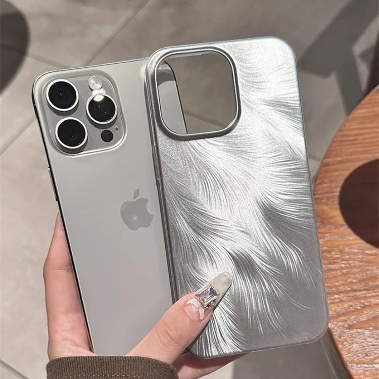 ins高级感镭射羽毛适用iPhone16promax手机壳15pro新款14promax硬