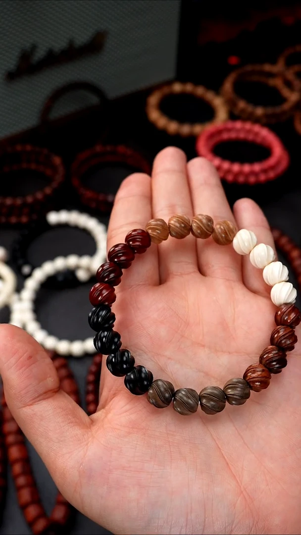 手串/手链/手镯猛犸象牙犸象牙多宝猛犸9+双线立体扭珠单圈