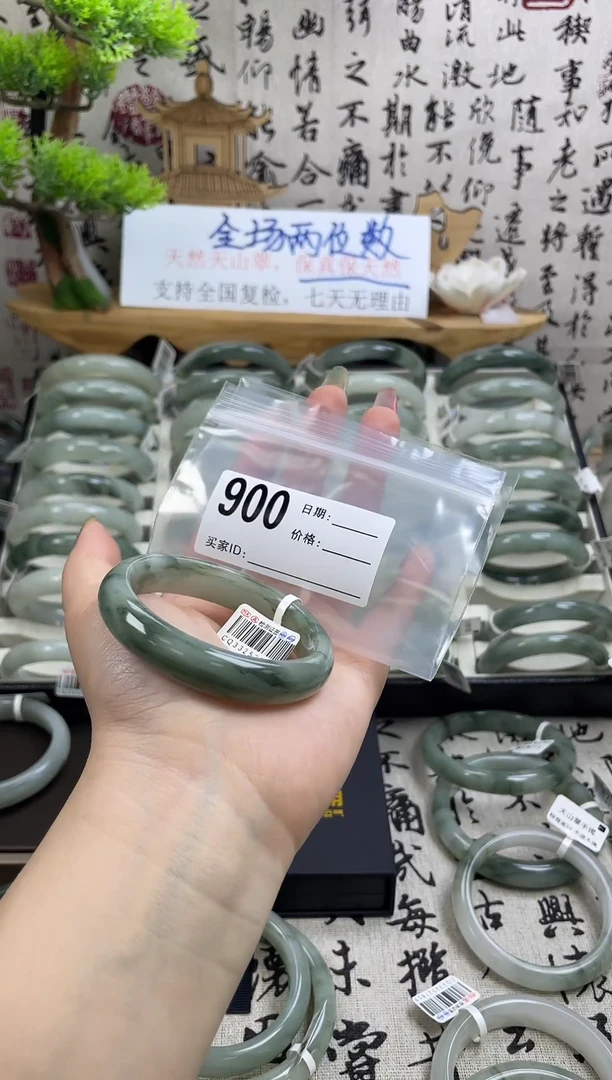 石英质玉（天山翠）手镯未镶嵌900