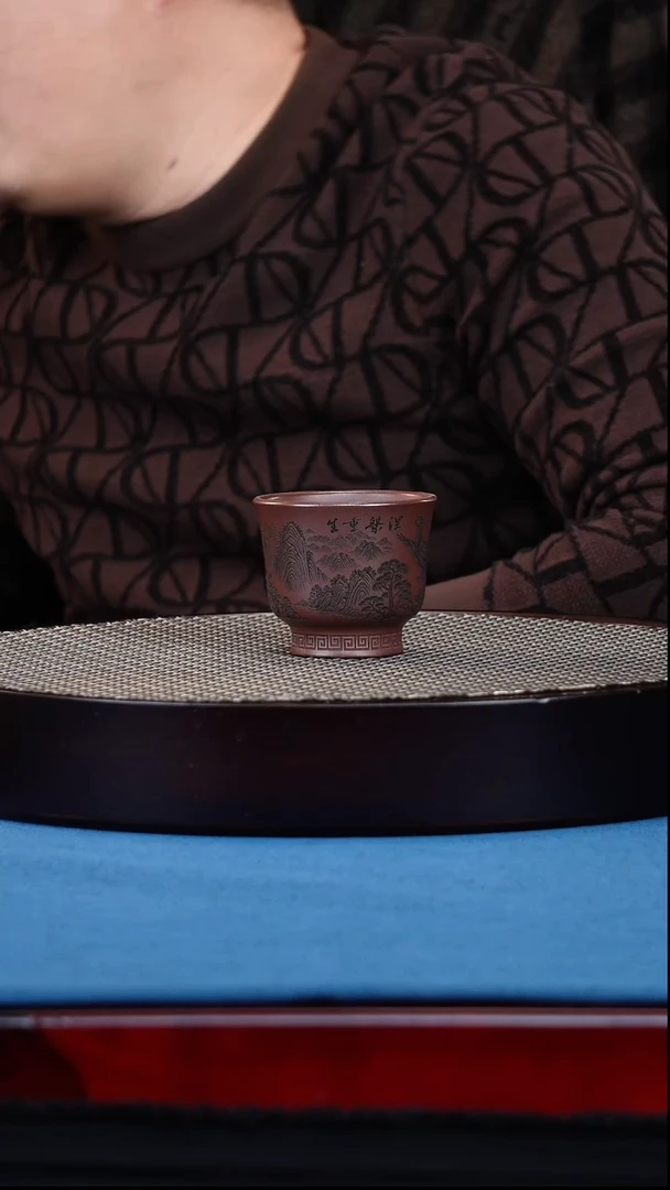 茶杯紫砂宜兴原矿紫砂 手工主人杯