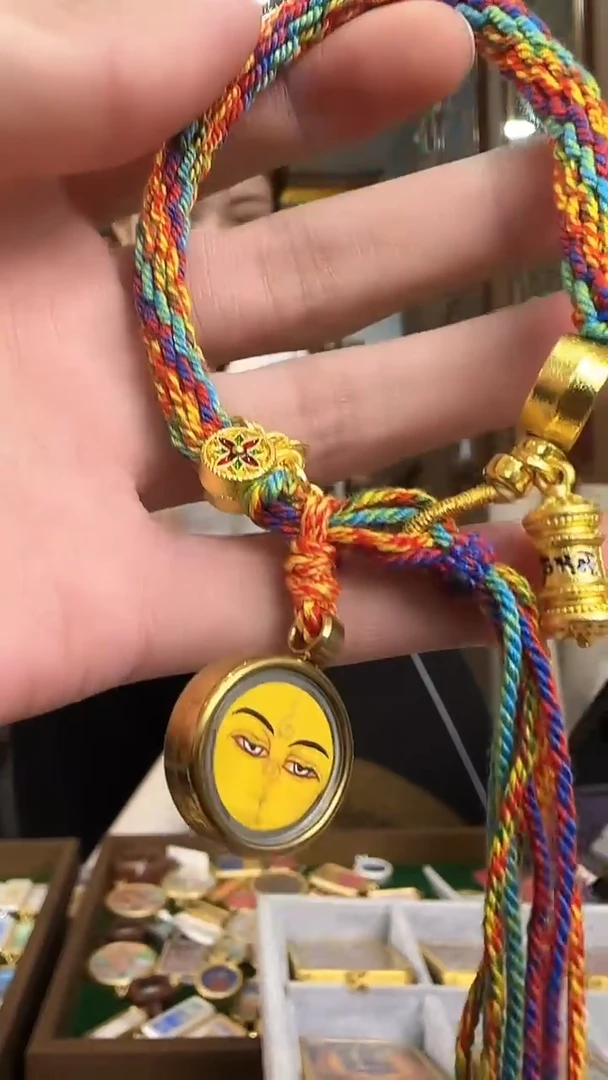 吊坠文老师手绳颜色随机发-热贡纯手绘唐卡