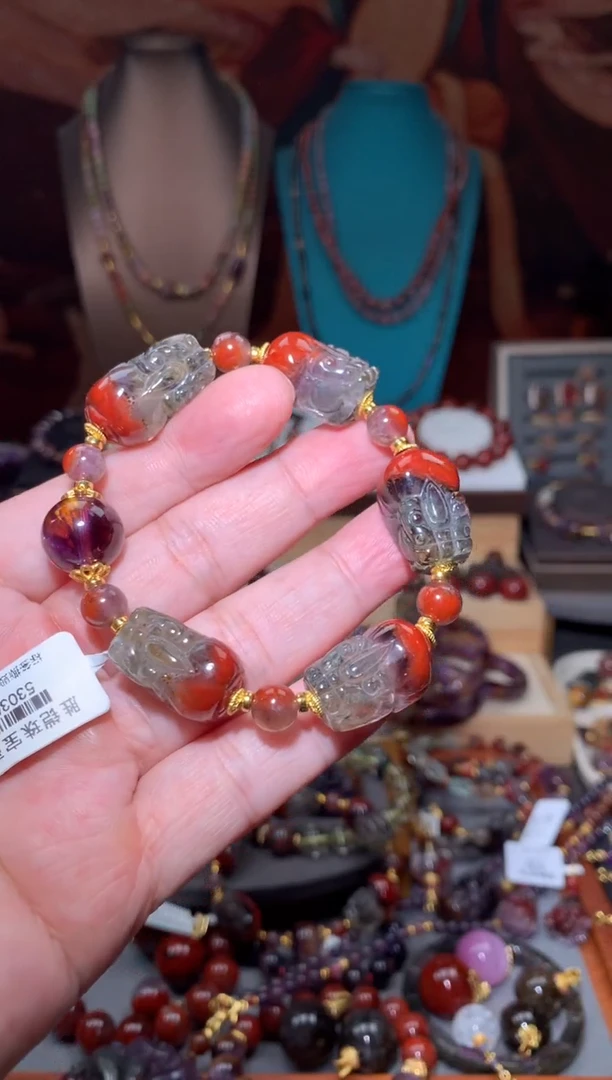 未镶嵌珠宝半成品水晶芊*@红极光貔貅阵