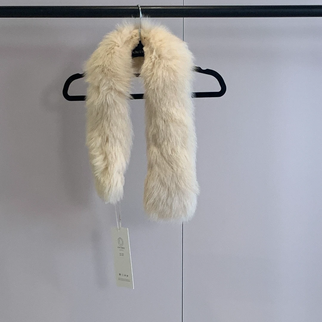 ACHI大也池◆两色收腰四粒扣双面呢大衣的毛领奶白胖胖