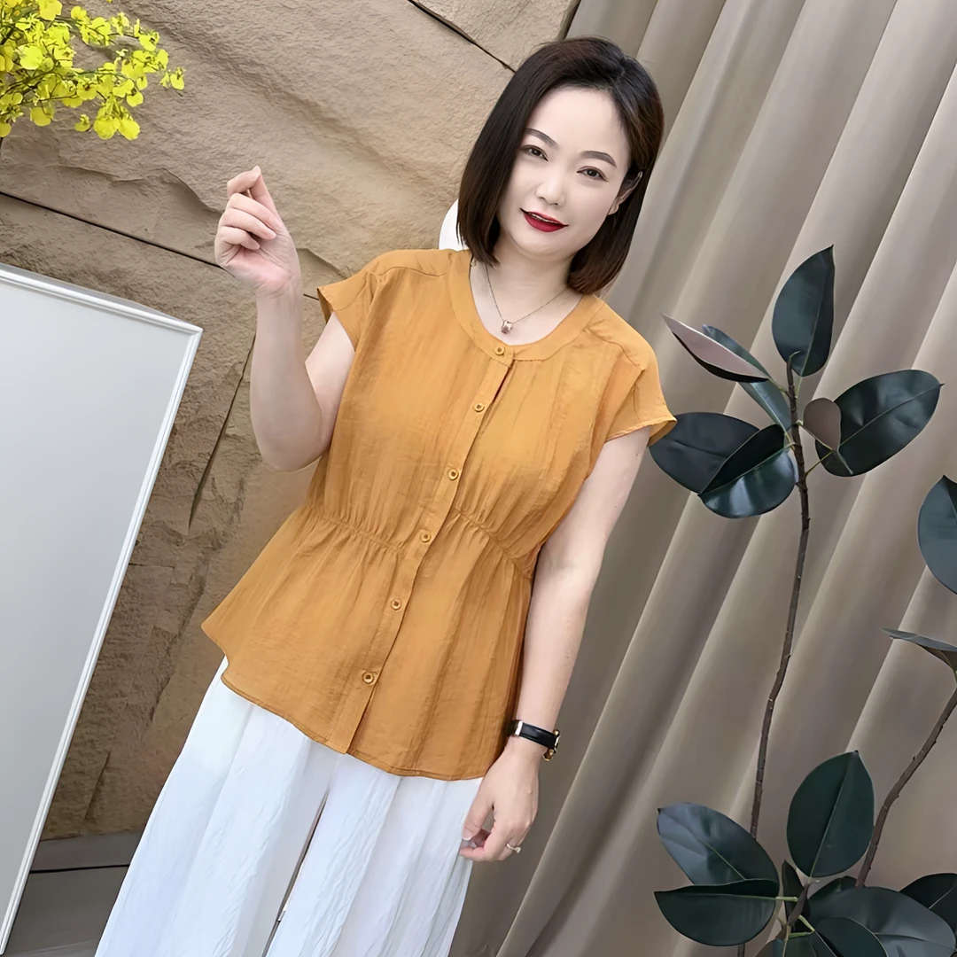 【断码清】夏天时尚洋气百搭宽松显瘦爆款薄款凉快女士短袖衬衫