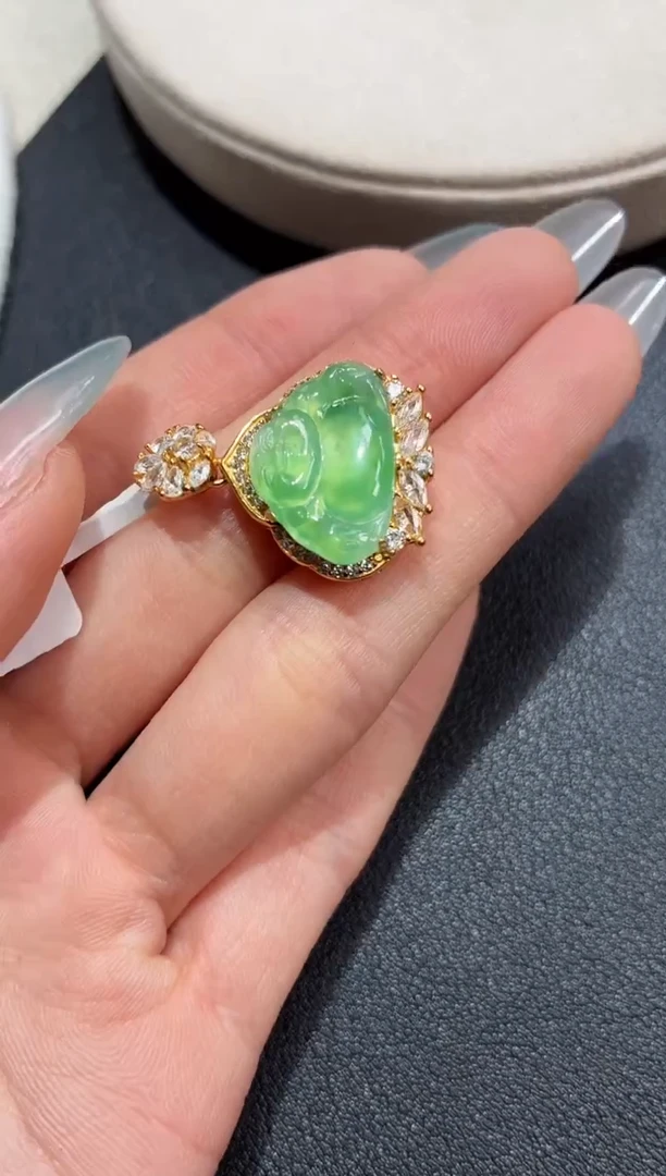 吊坠(不含链)银S925镶嵌翡翠吊坠