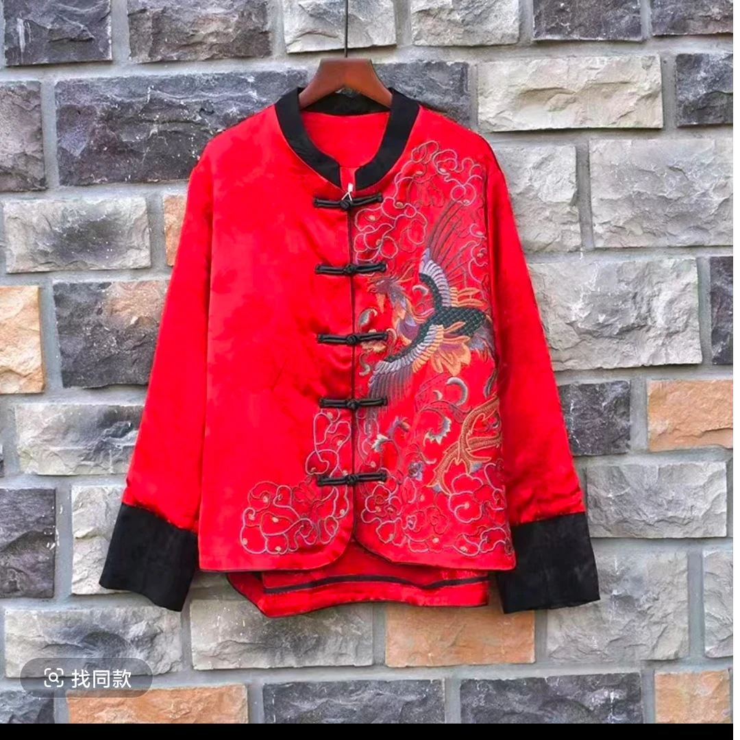 612新中式长袖刺绣短外套民族风