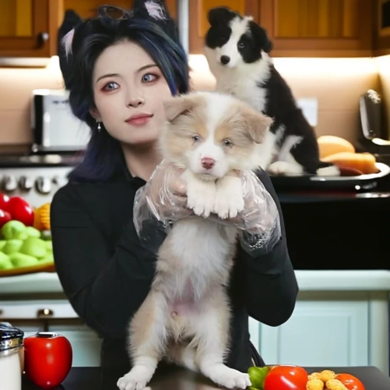 小蛋糕宝哥聊边牧小狗丁香三色红陨石妹妹边牧活体宠物狗狗