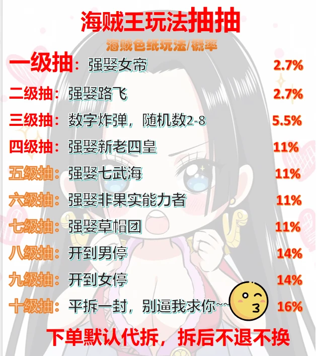 【海贼色纸】乐游梦工厂第二弹 色纸盲盒 二创 （默认代拆）dl