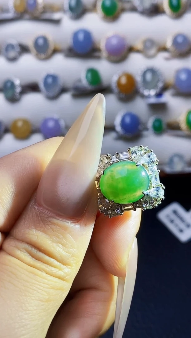 银S925镶嵌戒指翡翠9222