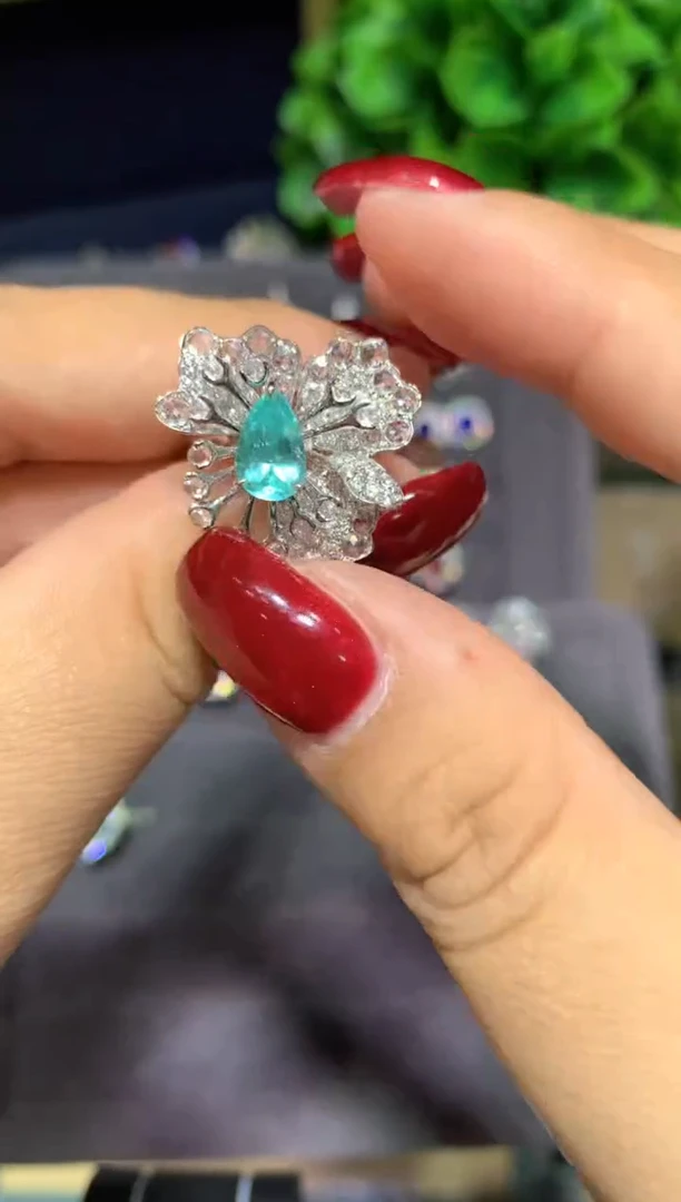 18K金镶嵌戒指碧玺1.02ct