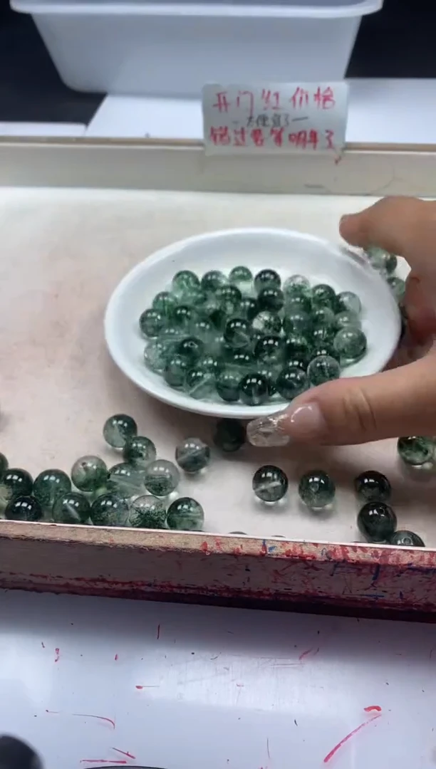 【闪购商品】水晶颈饰未镶嵌w136绿幽灵烤色12mm*10颗