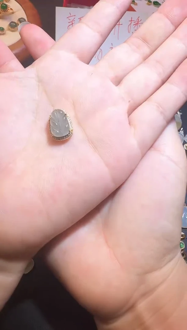 翡翠银S925镶嵌颈饰天然A货翡翠