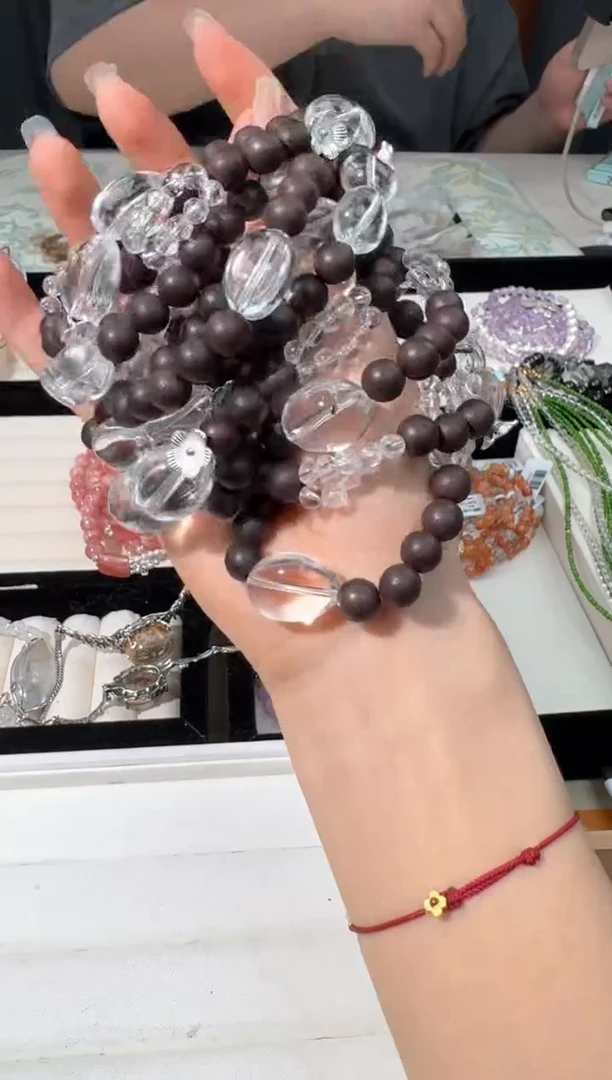 【闪购商品】水晶手链银S925镶嵌N026降真香白水蛋款