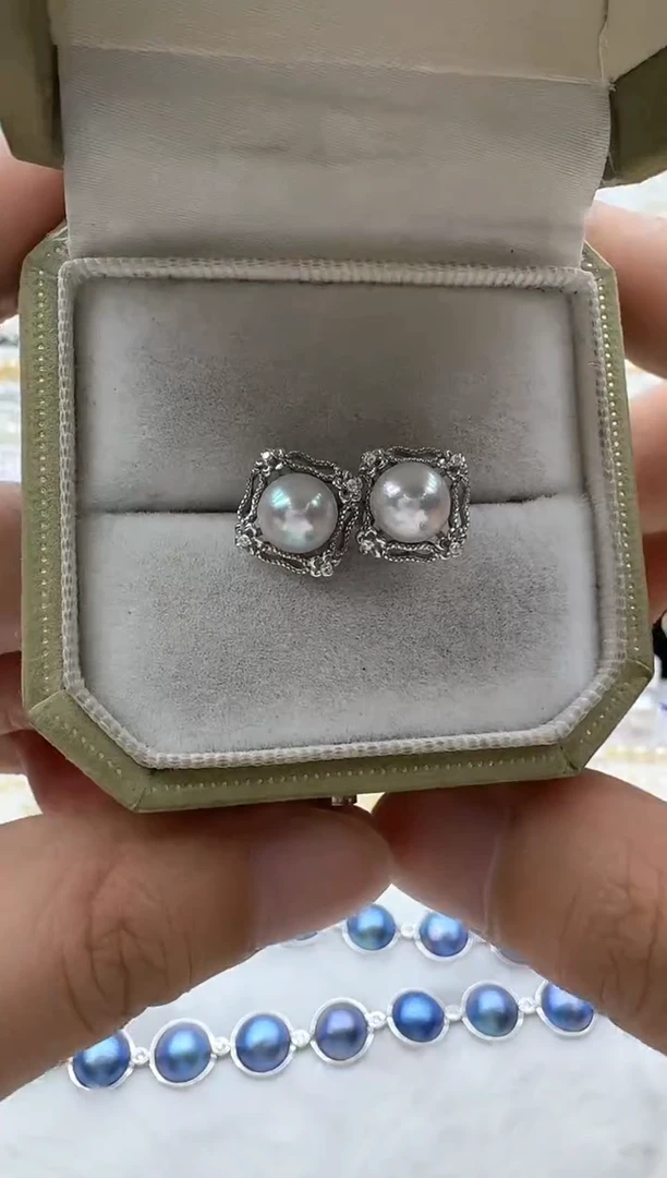 【闪购商品】海水珍珠耳饰银S925镶嵌非基地发货不带证书