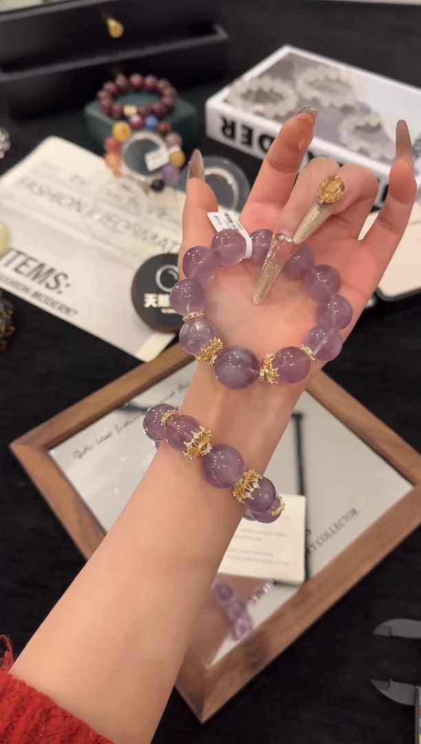 合金手链水晶紫兔毛x3532