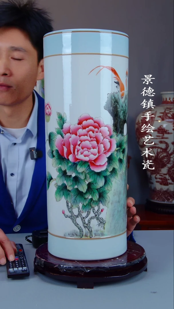 瓶陶景德镇手工手绘陶瓷摆件22