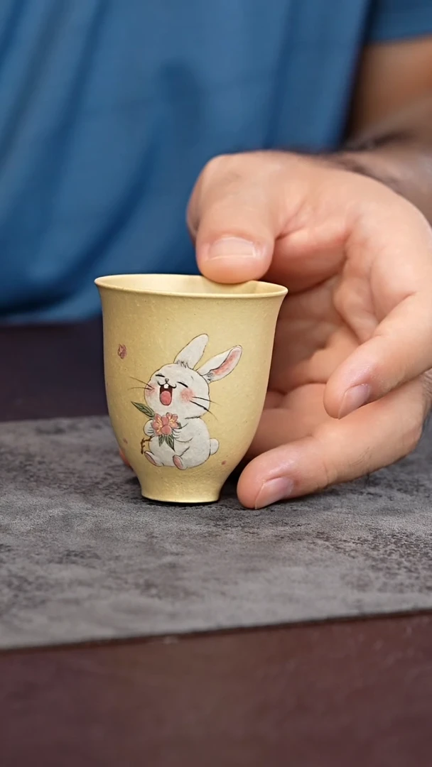 茶杯紫砂闻香杯 可爱兔