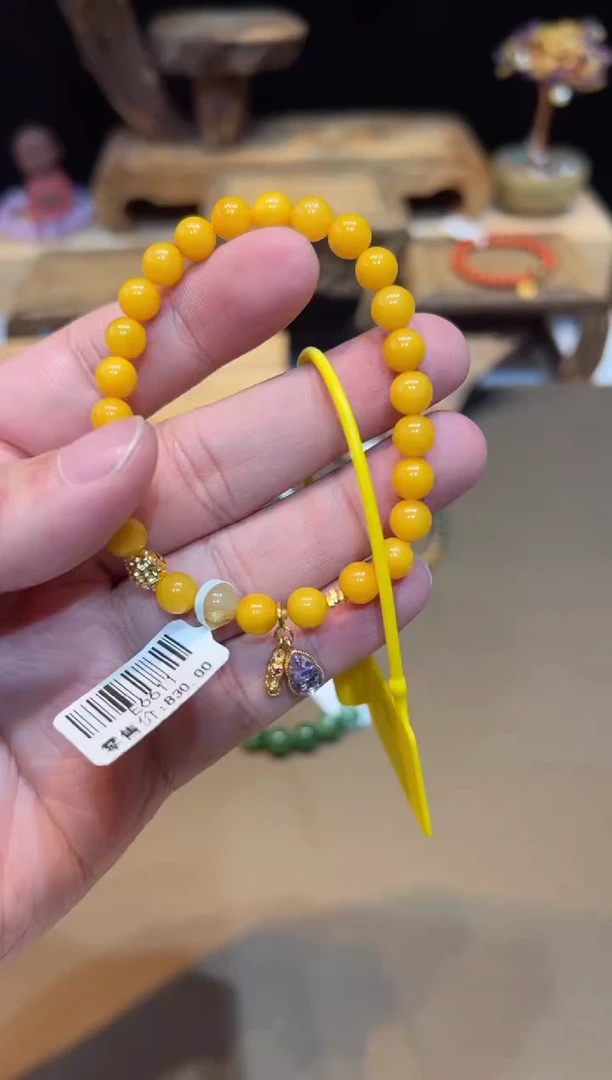 手链琥珀未镶嵌手饰@@E6611