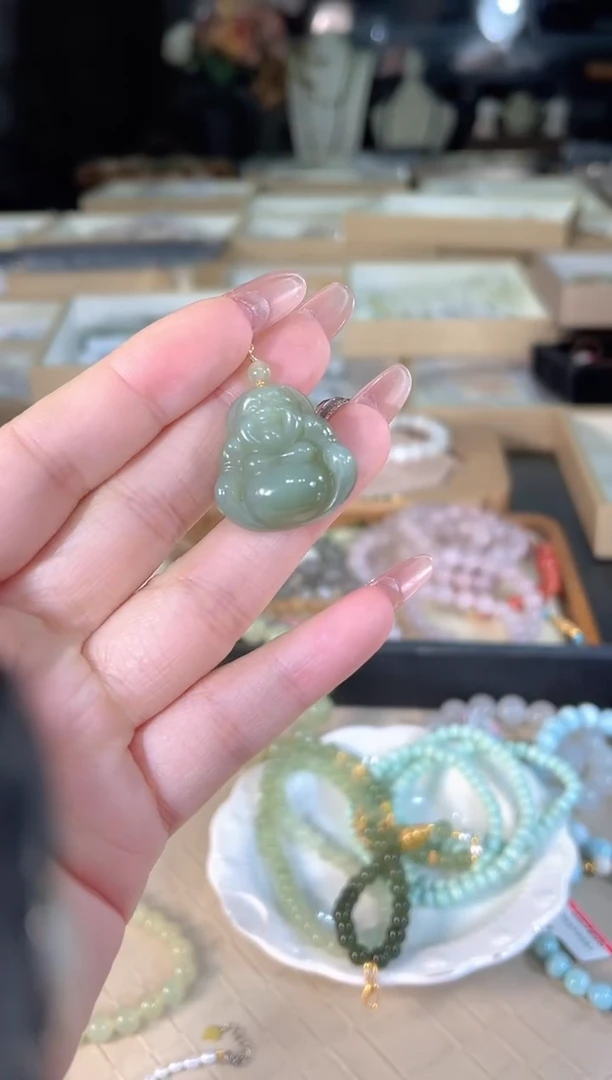 和田玉银S925镶嵌吊坠(不含链)多样性发货其一