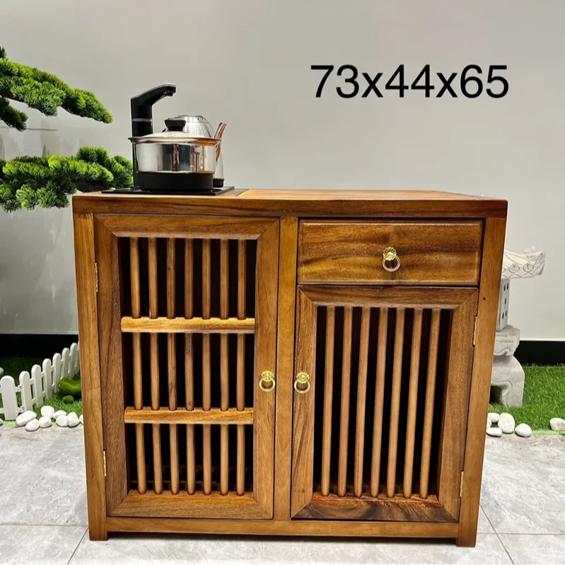油漆工艺 胡桃木中式餐边柜多功能双门客厅收纳柜茶水台水桶原木