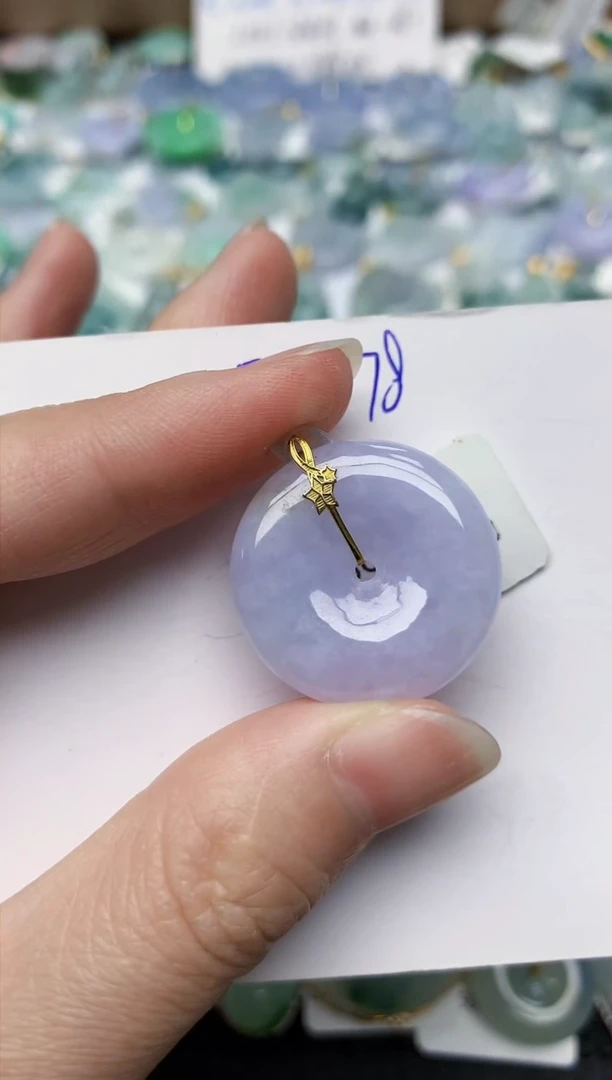 颈饰18K金镶嵌翡翠天然缅甸A货翡翠百元以上9元证书费自理