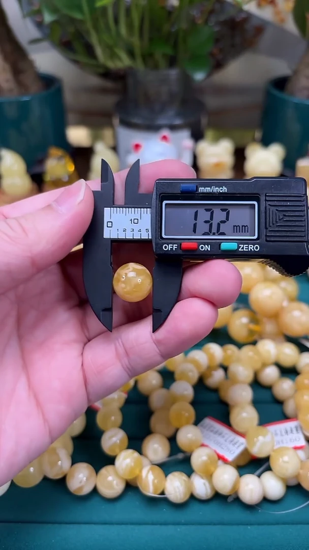 手链蜜蜡未镶嵌p44俄料蜜蜡妖孽单珠 1.31克 13mm