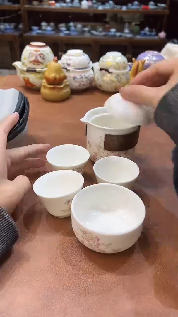 真的很便宜会开片的旅行茶具
