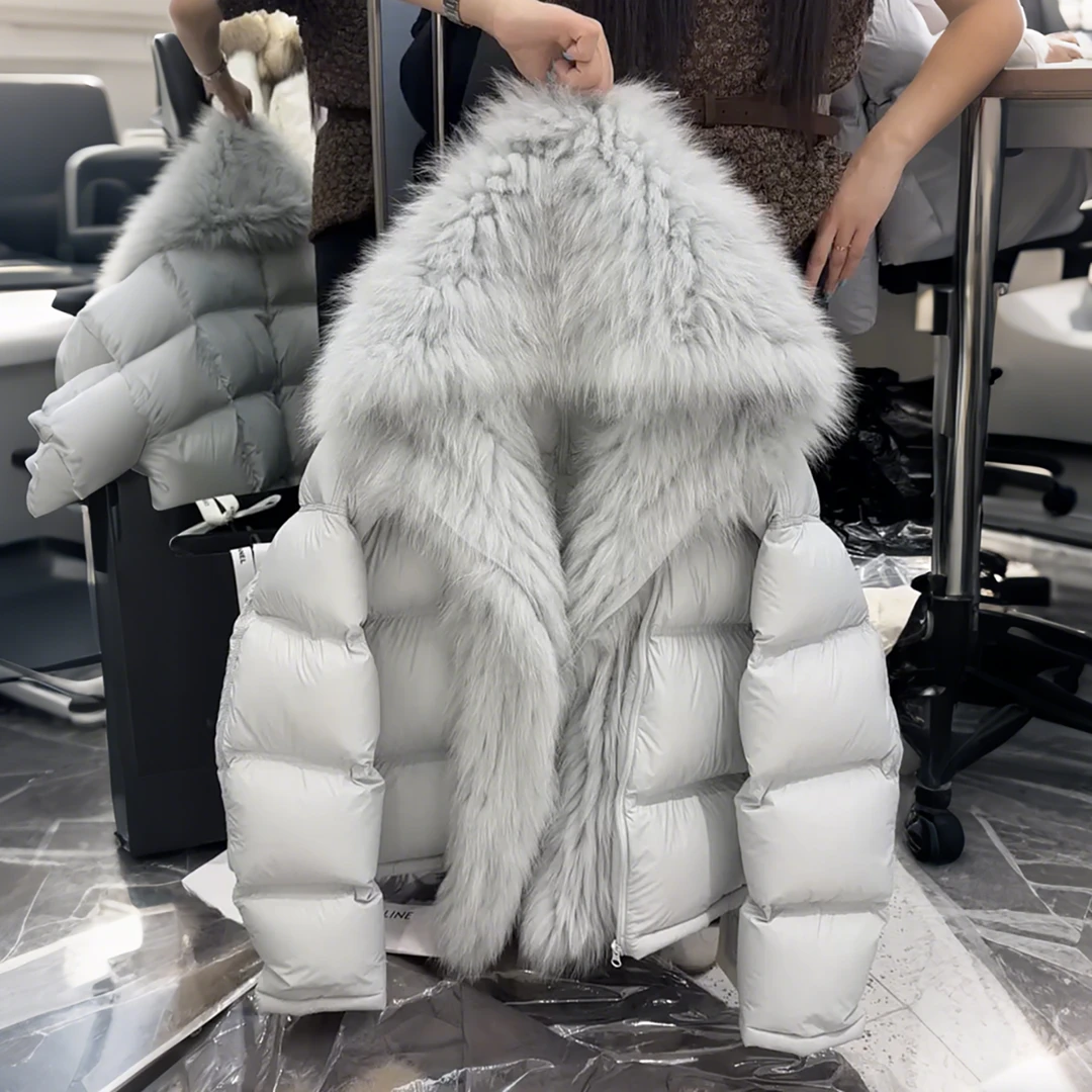 今年流行大毛领加厚棉服女2025 冬季新款宽松显瘦棉衣毛毛外套潮