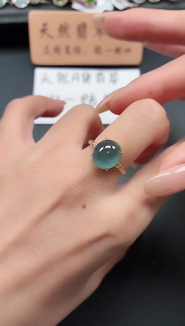 银S925镶嵌戒指翡翠111