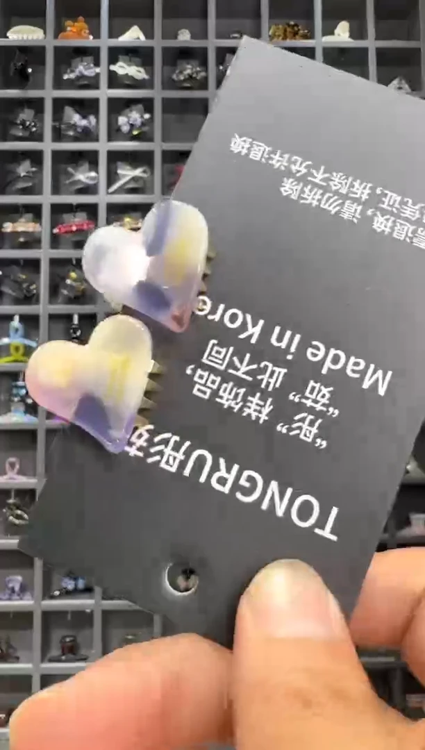 醋酸非金属韩国醋酸品牌发饰2cm爱心迷你刘海小抓夹一对