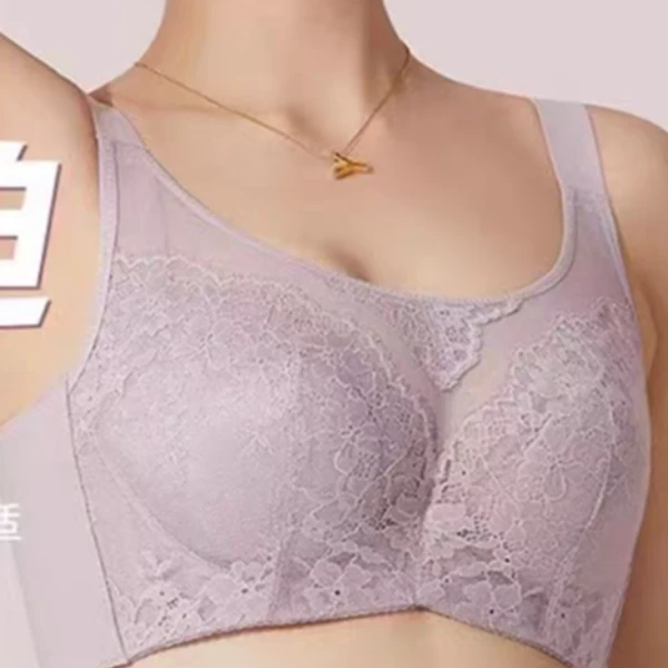 Y05 CD记忆软钢圈大胸显小抹胸型收副乳调整型蕾丝透气文胸34-42