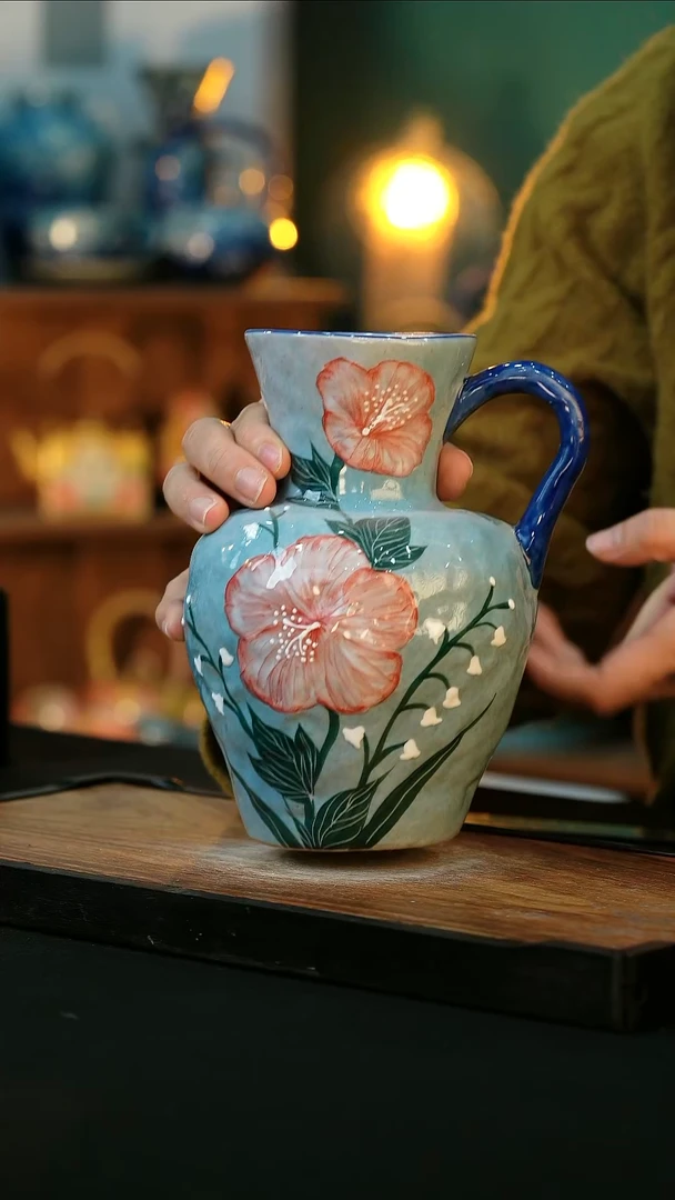 【闪购商品】杯手绘心瓷陶瓷浮力