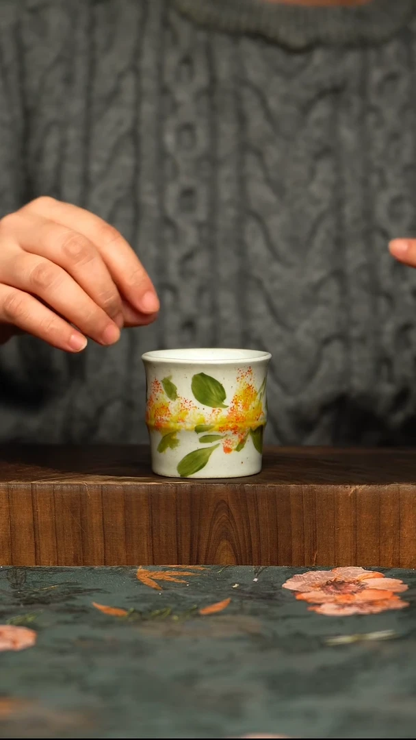 杯釉下彩手工手绘同款陶器
